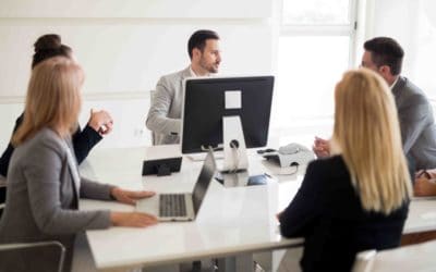 Business people conference and meeting in modern office